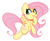 Size: 2588x2146 | Tagged: safe, artist:kindakismet, fluttershy, pegasus, pony, g4, blushing, cute, female, high res, hoof on chin, looking away, looking sideways, mare, shyabetes, simple background, smiling, solo, spread wings, three quarter view, white background, wings
