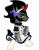 Size: 2500x3200 | Tagged: safe, artist:voronka, king sombra, pony, unicorn, g4, apron, armor, clothes, collar, commission, crossdressing, dress, high res, hoof shoes, king sombra is not amused, maid, male, pet tag, raised hoof, simple background, sitting, skirt, socks, solo, sombra eyes, stallion, stockings, thigh highs, unamused, white background, ych result