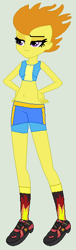 Size: 174x574 | Tagged: safe, artist:jadeharmony, artist:lordsfrederick778, blaze, equestria girls, g4, base used, belly button, clothes, female, gray background, midriff, shoes, shorts, simple background, sneakers, socks, solo, sports bra, sports shorts