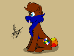 Size: 1200x900 | Tagged: safe, artist:jay_wackal, oc, oc only, oc:rubik, earth pony, pony, :p, cute, digital art, male, original character do not steal, sitting, solo, stallion, tongue out