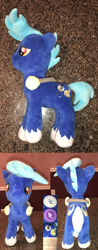 Size: 2056x5266 | Tagged: safe, oc, oc:hoof beatz, earth pony, pony, bronycon, bronycon 2017, headphones, irl, multiple views, photo, plushie