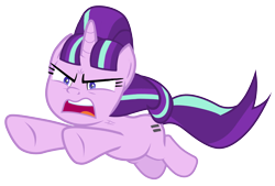 Size: 1980x1342 | Tagged: safe, artist:tardifice, edit, starlight glimmer, pony, unicorn, g4, the ending of the end, angry, cute, female, glimmerbetes, leaping, mare, open mouth, s5 starlight, simple background, solo, transparent background, vector, vein, vein bulge