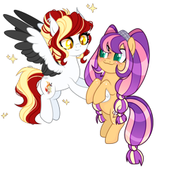 Size: 3475x3348 | Tagged: safe, artist:dianamur, artist:tired-horse-studios, oc, oc only, oc:citrus, earth pony, pegasus, pony, female, high res, mare, simple background, transparent background, two toned wings, wings