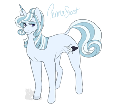 Size: 700x600 | Tagged: safe, artist:arexstar, oc, oc only, oc:permafrost, pony, unicorn, female, mare, offspring, parent:hoity toity, parent:trixie, simple background, solo, white background