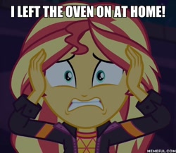 Size: 600x520 | Tagged: safe, edit, edited screencap, screencap, sunset shimmer, equestria girls, equestria girls specials, g4, my little pony equestria girls: better together, my little pony equestria girls: sunset's backstage pass, caption, image macro, memeful.com, text