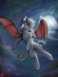 Size: 2100x2800 | Tagged: safe, artist:月下枫林, bat pony, pegasus, pony, high res, male, moonlight, night