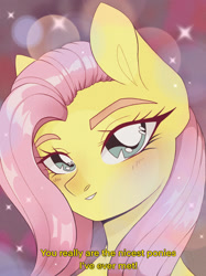 Size: 1280x1708 | Tagged: safe, artist:deathpatty, fluttershy, pegasus, pony, 90s anime, anime style, bust, female, portrait, solo