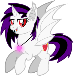 Size: 1088x1128 | Tagged: safe, artist:amgiwolf, oc, oc only, alicorn, bat pony, bat pony alicorn, pony, bat pony oc, bat wings, fangs, horn, jewelry, necklace, simple background, solo, transparent background, wings