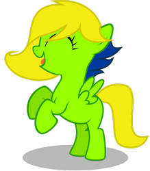 Size: 2293x2616 | Tagged: safe, artist:amgiwolf, oc, oc only, pegasus, pony, eyelashes, eyes closed, female, filly, high res, open mouth, pegasus oc, rearing, simple background, smiling, solo, transparent background, wings