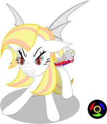 Size: 2332x2701 | Tagged: safe, artist:kyoshyu, oc, oc only, oc:celestial aegis, bat pony, pony, female, high res, mare, simple background, solo, transparent background, vector, weapon