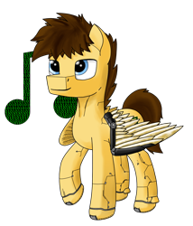 Size: 1200x1400 | Tagged: safe, artist:zocidem, oc, oc only, oc:melody technic, cyborg, pegasus, pony, artificial wings, augmented, commission, mechanical wing, solo, wings