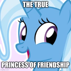 Size: 500x500 | Tagged: safe, trixie, g4, caption, image macro, op is a trixie fan, princess of friendship, shitposting, text