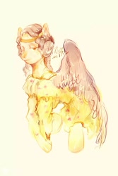 Size: 2000x3000 | Tagged: safe, artist:p-kclo3, pegasus, pony, colored wings, high res, padme amidala, ponified, star wars, traditional art, watercolor painting, wings
