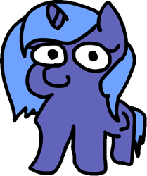 Size: 400x478 | Tagged: safe, artist:swordsmen, princess luna, alicorn, pony, g4, abomination, female, filly, simple background, solo, the fourth wall cannot save you, woona, xk-class end-of-the-world scenario, younger