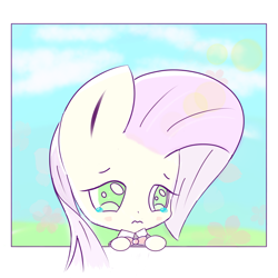 Size: 800x800 | Tagged: artist needed, source needed, safe, fluttershy, pegasus, pony, g4, chibi, crying, female, puppy dog eyes, sad, solo, teary eyes, wavy mouth