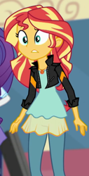 Size: 302x593 | Tagged: safe, screencap, rarity, sunset shimmer, equestria girls, g4, get the show on the road, my little pony equestria girls: summertime shorts, cropped, geode of empathy, magical geodes