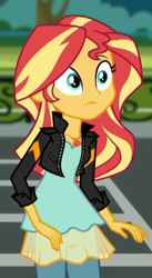 Size: 244x445 | Tagged: safe, screencap, sunset shimmer, equestria girls, g4, get the show on the road, my little pony equestria girls: summertime shorts, cropped, solo