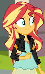 Size: 355x586 | Tagged: safe, screencap, sunset shimmer, equestria girls, g4, get the show on the road, my little pony equestria girls: summertime shorts, cropped, geode of empathy, magical geodes, solo
