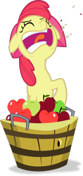 Size: 1888x4000 | Tagged: safe, artist:frownfactory, screencap, apple bloom, earth pony, pony, sisterhooves social, apple, basket, burp, eyes closed, faic, female, filly, food, great moments in animation, open mouth, simple background, solo, transparent background, vector