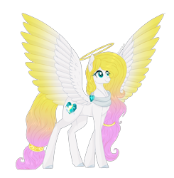 Size: 2475x2525 | Tagged: safe, artist:afterglory, oc, oc only, oc:angel light, pegasus, pony, colored wings, colored wingtips, female, halo, high res, mare, simple background, solo, transparent background
