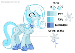 Size: 1280x913 | Tagged: safe, artist:afterglory, oc, oc only, oc:snowdrop, pegasus, pony, deviantart watermark, obtrusive watermark, older, older snowdrop, reference sheet, simple background, solo, transparent background, watermark