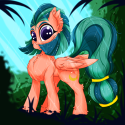 Size: 2500x2500 | Tagged: safe, artist:rurihal, somnambula, pegasus, pony, g4, cheek fluff, chest fluff, crepuscular rays, ear fluff, female, high res, looking at you, mare, solo, wing fluff