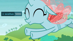 Size: 1366x768 | Tagged: safe, edit, screencap, ocellus, changedling, changeling, derpibooru, g4, school daze, cute, diaocelles, female, meta, milestone, solo