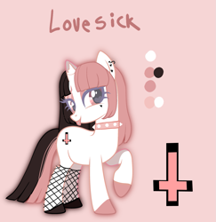 Size: 1417x1460 | Tagged: safe, artist:yamikonek0, oc, oc only, oc:lovesick, pony, unicorn, base used, solo