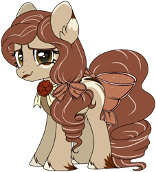 Size: 1280x1412 | Tagged: safe, artist:mintoria, oc, oc only, earth pony, pony, bow, female, mare, simple background, solo, tail bow, transparent background