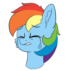 Size: 4000x4000 | Tagged: safe, artist:yelowcrom, rainbow dash, pegasus, pony, g4, bust, female, mare, sad, simple background, solo, teary eyes, transparent background