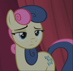Size: 910x886 | Tagged: safe, screencap, bon bon, sweetie drops, earth pony, pony, g4, slice of life (episode), cropped, lidded eyes, solo