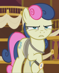 Size: 714x883 | Tagged: safe, screencap, bon bon, sweetie drops, earth pony, pony, g4, slice of life (episode), cropped, determined, grappling hook, narrowed eyes, raised hoof, solo, watch