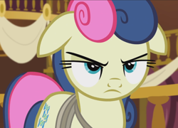 Size: 1306x938 | Tagged: safe, screencap, bon bon, sweetie drops, earth pony, pony, g4, season 5, slice of life (episode), close-up, cropped, determined, floppy ears, solo