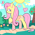 Size: 1936x1936 | Tagged: safe, artist:pygmimi, fluttershy, butterfly, pegasus, pony, g4, apple, apple tree, cloud, colored hooves, crepuscular rays, cute, female, folded wings, heart, mare, outdoors, profile, raised hoof, shyabetes, sky, smiling, sun, tree, wings