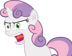 Size: 6000x4660 | Tagged: safe, artist:frownfactory, sweetie belle, pony, g4, twilight time, .svg available, blank flank, female, filly, simple background, solo, transparent background, vector, yelling