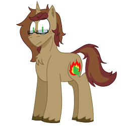 Size: 5000x5000 | Tagged: safe, artist:smoogle, oc, oc only, oc:wildfire ignitus, pony, unicorn, 2021 community collab, derpibooru community collaboration, chest fluff, glasses, simple background, solo, transparent background