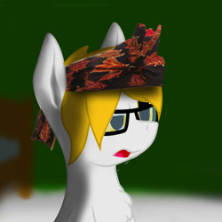 Size: 800x800 | Tagged: safe, artist:dianetgx, oc, oc:axle bright, pony, unicorn, blurry background, chest fluff, glasses