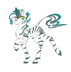 Size: 2000x2039 | Tagged: safe, artist:banoodle, oc, oc only, oc:clear skies ahead, pony, zebra, 2021 community collab, derpibooru community collaboration, belly fluff, chest fluff, ear fluff, high res, simple background, solo, transparent background, zebra oc