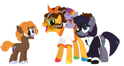 Size: 873x466 | Tagged: safe, artist:teafrown, cheese sandwich, maud pie, oc, oc:berry twist, oc:burned pumpkin, earth pony, pony, g4, alternate design, base used, colt, family, female, filly, male, maudwich, offspring, parent:cheese sandwich, parent:maud pie, parents:maudwich, shipping, straight