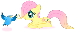 Size: 7894x3440 | Tagged: safe, artist:cirillaq, fluttershy, pony, g4, absurd resolution, female, filly, filly fluttershy, gradient mane, lying down, meta, prone, simple background, solo, transparent background, twitter, vector, younger