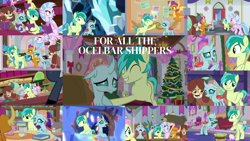 Size: 1958x1102 | Tagged: safe, edit, edited screencap, editor:quoterific, screencap, berry blend, berry bliss, fluttershy, gallus, harry, huckleberry, iron will, ocellus, sandbar, silverstream, smolder, strawberry scoop, sugar maple, summer meadow, yona, yak, a matter of principals, g4, school daze, school raze, she's all yak, the end in friend, the hearth's warming club, uprooted, book, christmas, christmas tree, female, friendship student, holiday, male, school of friendship, ship:ocelbar, shipping, straight, student six, tree, treehouse of harmony
