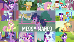 Size: 1958x1102 | Tagged: safe, edit, edited screencap, editor:quoterific, screencap, applejack, fluttershy, pinkie pie, princess cadance, rainbow dash, rarity, twilight sparkle, alicorn, pony, a trivial pursuit, castle sweet castle, friendship is magic, g4, games ponies play, lesson zero, made in manehattan, she talks to angel, simple ways, sounds of silence, suited for success, yakity-sax, ceremonial headdress, floppy ears, food, mane six, messy mane, pancakes, rarihick, tail, tail hole, twilight poofle, twilight snapple, twilight sparkle (alicorn), twilight's castle