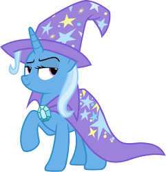 Size: 3000x3116 | Tagged: safe, artist:jeatz-axl, trixie, pony, unicorn, g4, brooch, cape, clothes, female, hat, high res, jewelry, mare, raised hoof, simple background, solo, transparent background, trixie's brooch, trixie's cape, trixie's hat, vector
