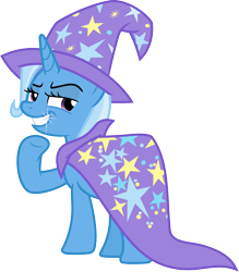 Size: 3000x3417 | Tagged: safe, artist:jeatz-axl, trixie, pony, unicorn, g4, cape, clothes, female, grin, hat, high res, mare, simple background, smiling, solo, transparent background, trixie's cape, trixie's hat, vector