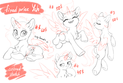 Size: 3940x2664 | Tagged: safe, artist:ls_skylight, oc, alicorn, earth pony, pegasus, pony, unicorn, any gender, any race, commission, high res, macro, macro/micro, micro, sketch, ych example, ych sketch, your character here
