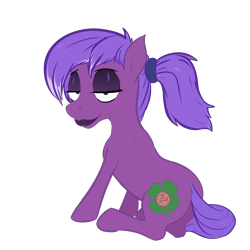 Size: 3000x3000 | Tagged: safe, artist:stoopedhooy, derpibooru exclusive, oc, oc only, oc:little chance, earth pony, pony, 2021 community collab, derpibooru community collaboration, high res, lidded eyes, lipstick, looking at you, looking back, makeup, simple background, smiling, smirk, solo, transparent background