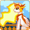 Size: 100x100 | Tagged: safe, alternate version, artist:imreer, daybreaker, alicorn, pony, g4, female, mare, outdoors, peytral, pixel art, smiling, solo