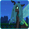 Size: 100x100 | Tagged: safe, alternate version, artist:imreer, queen chrysalis, changeling, changeling queen, g4, animated, female, gif, night, outdoors, pixel art, solo, stars