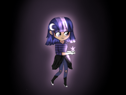 Size: 2048x1536 | Tagged: safe, alternate version, artist:estellastaryt, oc, oc only, oc:little star, human, clothes, converse, female, humanized, shoes, solo