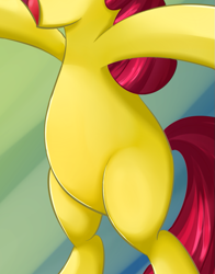 Size: 647x824 | Tagged: safe, artist:swi-rls, edit, apple bloom, earth pony, pony, g4, belly, bipedal, blank flank, pictures of bellies